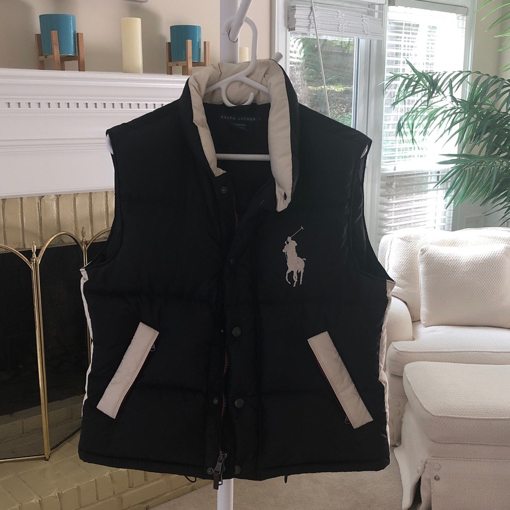 Ralph Lauren Black Vest with Cream Details